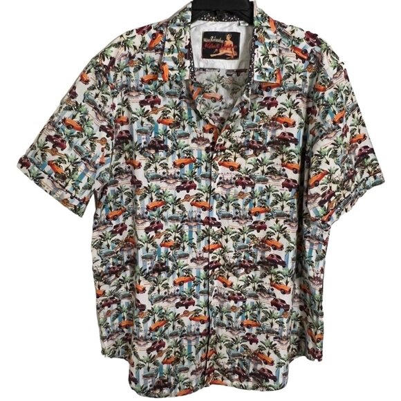 Robert Graham Old Havana Car Print Shirt Men’s 3XL Cuban Retro Jimmy Buffet ASO - Picture 2 of 9